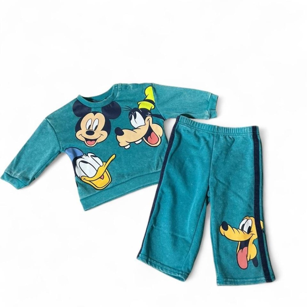 Disney Baby Mickey‎ Mouse & Friends Teal Fleece Tracksuit Set 12M FL2523965MF